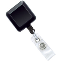 2120-3821 "BRADY PEOPLE ID, BLACK SQUARE BADGE REEL, REINFORCED VINYL STRAP AND BELT CLIP, 1 1/4", CORD LENGTH 34", BAG OF 25, PIECED AND SOLD IN FULL BAGS ONLY"