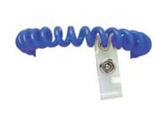 2145-2002 BRADY PEOPLE ID, BLUE UNIVERSAL HEAVY DUTY EXPANDABLE NYLON COIL CORD, 5 1/4", EXPANDS 10"-72", WITH SPLIT RING AND 2 1/2" PLASTIC SWIVEL SNAP HOOK, BAG OF 5000