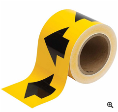 91287 BPI, NCNR, BLACK AND YELLOW PIPE MARKER TAPE WITH ARROWS