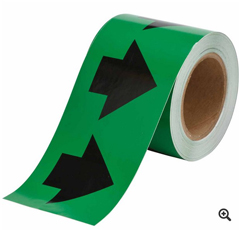 91408 BPI, NCNR, BLACK AND GREEN PIPE MARKER TAPE WITH ARROWS