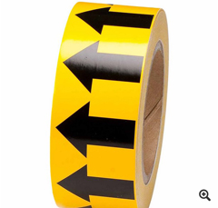 91420 BPI, NCNR, BLACK AND YELLOW PIPE MARKER TAPE WITH ARROWS