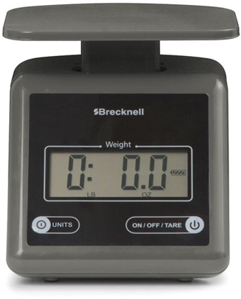 816965005222 AVERY BRECKNELL, SHIPPING SCALE, PS7, 7 LB CAPACITY, SEVEN SEGMENT LCD, GRAY