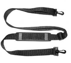 S5697DWL AGORA EDGE, 78" SHOULDER STRAP WITH MOLDED PAD AND PLASTIC SWIVEL SNAPHOOKS - 1" WIDE. LARGE. BLACK., NCNR