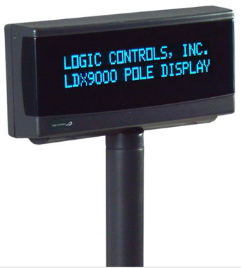 LDX9001-GY LOGIC CONTROLS, POLE DISPLAY 9.5 MM 2X20 RS232, CONFIGURABLE COMMAND SET, GRAY, 220V POWER ADAPTER