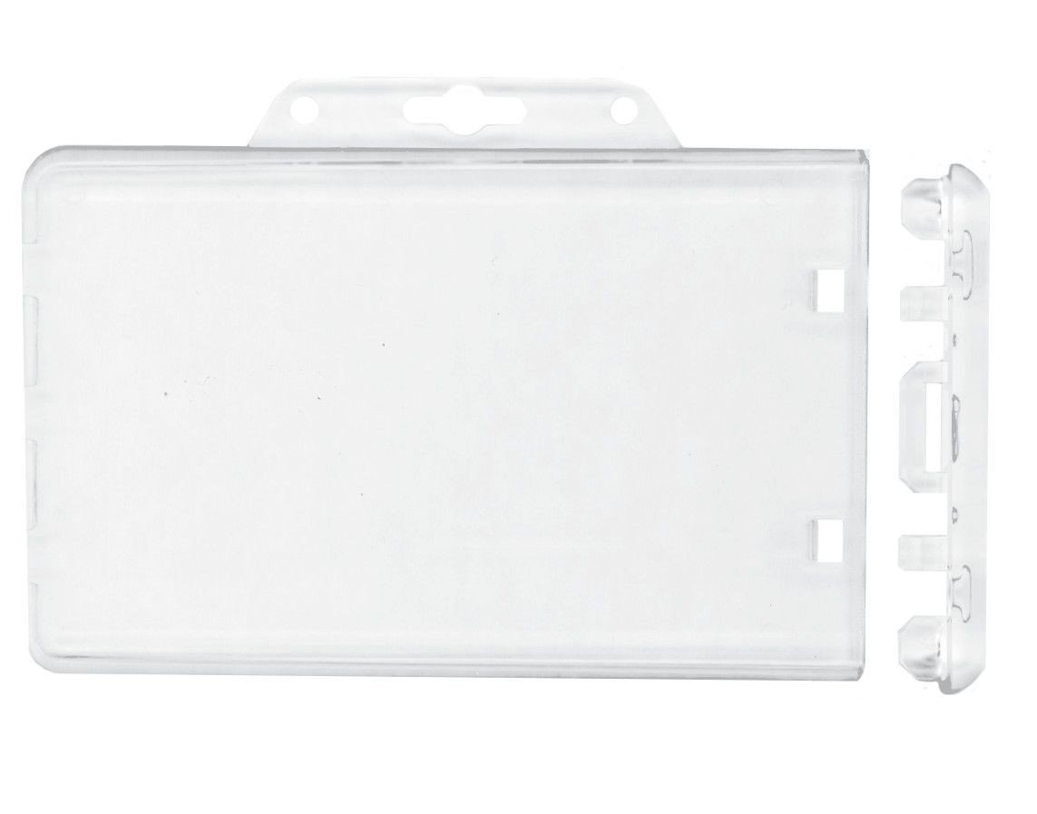 1840-6040 BRADY PEOPLE ID, BADGE HOLDER, HORIZONTAL LOCKING PLASTIC PROX CARD HOLDER, CLEAR, MOQ 50, PRICED BY PACK
