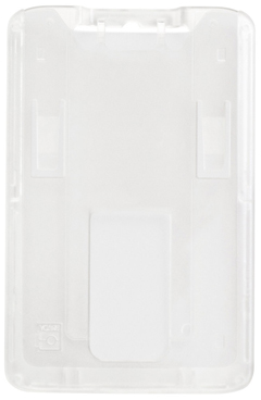 1840-6640 BPI, BADGE HOLDER, FROSTED 1-CARD VERTICAL B-HOLDER, TOP LOAD W/THUMBNOTCH, 50 PER PACK