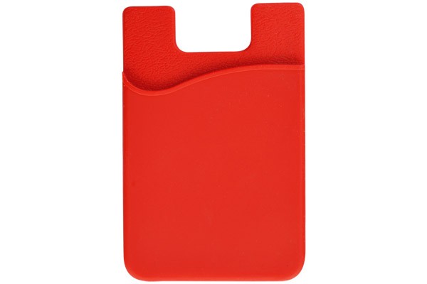 1860-5006 BRADY PEOPLE ID, SILICONE CELL PHONE WALLET, RED WITH 3M ADHESIVE ON BACK. HOLDS UP TO 3 CARDS, 100 TO A BAG, PRICED BY BAG