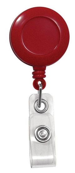 2120-4706 BRADY PEOPLE ID, RED BADGE REEL WITH CLEAR VINYL STRAP AND SPRING CLIP, BAG OF 100