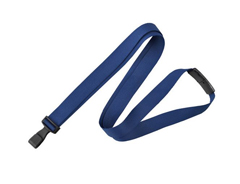 2136-3403 BRADY PEOPLE ID, 5/8 NAVY BLUE ANTIMICROBIAL LANYARD WITH BLACK BREACKAWAY AND BLACK HOOK, PACK OF 100