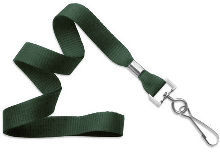 2136-3514 BRADY PEOPLE ID, LANYARD STANDARD, FOREST GREEN, 5/8", FLAT WOVEN LANYARD W/NICKEL PLATED STEEL SWIVEL HOOK, PACK OF 100, PRICE PER PACK