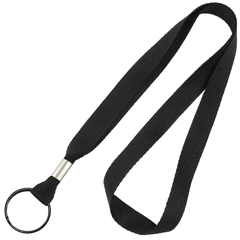 2136-3651 BRADY PEOPLE ID, LANYARD, STANDARD, BLACK, 5/8" FLAT, WITH NICKEL PLATED STEEL 32MM SPLIT RING, MOQ 100, PRICE PER BAG.