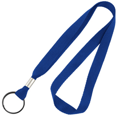 2136-3652 BRADY PEOPLE ID, LANYARD, STANDARD, ROYAL, 5/8" FLAT, WITH NICKEL PLATED STEEL 32MM SPLIT RING, MOQ 100, PRICE PER BAG.