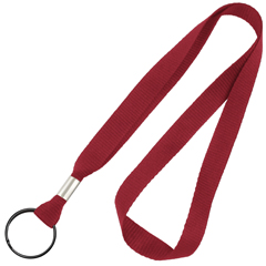 2136-3656 BRADY PEOPLE ID, LANYARD, STANDARD, RED, 5/8" FLAT, WITH NICKEL PLATED STEEL 32MM SPLIT RING, MOQ 100, PRICE PER BAG.