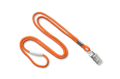 2137-2015 "BRADY PEOPLE ID, LANYARD, ORANGE, 1/8" ROUND BRAID, BREAKAWAY WITH BULL DOG CLIP, 100 PER BAG, PRICED BY BAG"