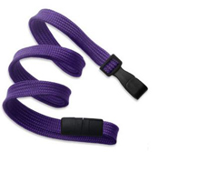 2137-4749 "BRADY PEOPLE ID, BREAKAWAY LANYARD WITH WIDE PLASTIC HOOK, 3/8", PURPLE, BAG OF 100"