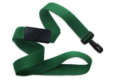 2138-4060 "BRADY PEOPLE ID, GREEN 5/8" BREAKAWAY LANYARD WITH NARROW "NO-TWIST" PLASTIC HOOK, BAG OF 1000"