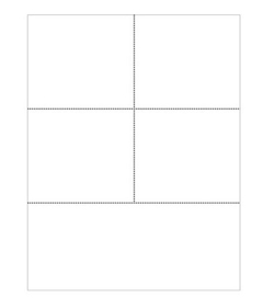 3934-0200 PAPER PRINTABLE INSERTS, 4 UP WITH PERFS ON AN 8.5" X 11" SHEET, 50 SHEETS TO A SHRINK WRAPPED PACK