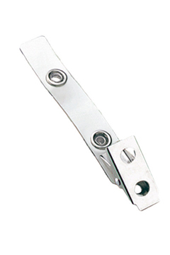 505-A-TW BRADY PEOPLE ID, CLEAR VINYL FASTENER, 2.75", 2 HOLE STRAP CLIP. MOQ 100 PRICED PER BAG OF 100