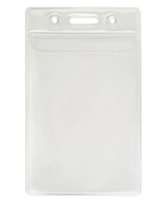 506-24FS BRADY PEOPLE ID, CLEAR VINYL VERTICAL BADGE HOLDER WITH FOLD-OVER FLAP, 2.3" X 3.48, BAG OF 100