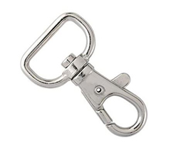 6920-2360 BRADY PEOPLE ID, LANYARD COMPONENT, 19MM NICKEL PLATED STEEL TRIGGER SNAP SWIVEL HOOK W/ LARGE BALE, PACK OF 1000