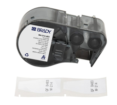 M4-214-483 BPI, NCNR QUICKFLAG TAPERED POLYESTER FLAG LABELS WITH RIBBON FOR M4 M5 PRINTERS, 2 X 1", 140 LABELS