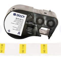 M4-91-427-YL BPI, NCNR SELF-LAM VINYL WRAP AROUND LABELS FOR M4 M5 PRINTERS 1.5 X 1 IN, YELLOW, 180 LABELS