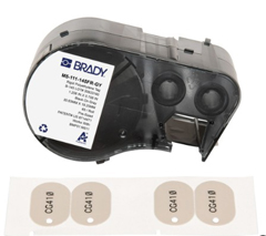 M5-111-145FR-GY BPI, NCNR, OVAL TAGS WITH RIBBON FOR M5 PRINTERS, 0.75 X 1.206", 65 TAGS