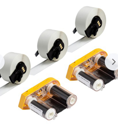 M6C-1000-595-WT-KT BPI, NCNR, ALL WEATHER PERM ADHESIVE VINYL LABEL TAPE AND RIBBON KIT FOR M6 PRINTERS, 1 IN BLACK ON WHITE