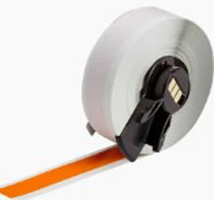 M6C-500-595-OR BPI, NCNR, ALL WEATHER PERMANENT ADHESIVE VINYL LABEL TAPE FOR M6 M7 PRINTERS, 0.5" X 50, ORANGE
