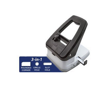 3943-1520 "BRADY PEOPLE ID, 3-IN-1 SLOT HOLE PUNCH FOR STANDARD NAME BADGES AND ID CARDS. PUNCHES 1/4" HOLES, SLOTS (1/8" X 1/2") AND ROUNDED CORNERS (3.5MM)"