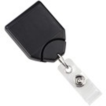 2120-8001 BRADY PEOPLE ID, BLACK B REEL BADGE REEL WITH SWIVEL CLIP, PACK OF 25