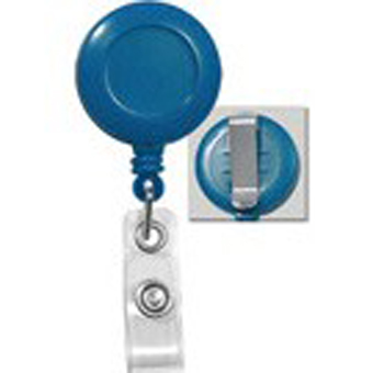 525-I-RBLU BRADY PEOPLE ID, ECONOMY BADGE REEL WITH VINYL STRAP AND SLIDE CLIP, BAG OF 25, PIECED AND SOLD IN FULL BAGS ONLY