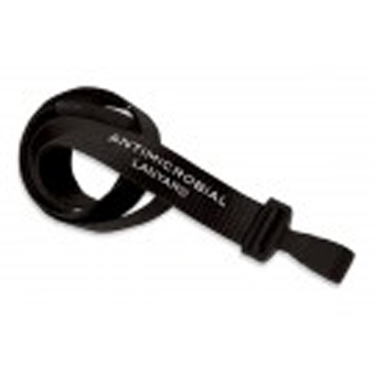 2136-3405 "BRADY PEOPLE ID, LANYARD STANDARD, BLACK, 5/8" ANTIMICROBIAL LANYARD, MICROWEAVE W/ BLACK BREAK-AWAY & WIDE PLASTIC HOOK, PRICE PER 100"