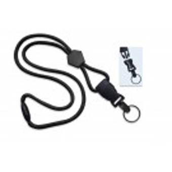 2135-4541 "BRADY PEOPLE ID, LANYARD STANDARD, BLACK, 1/4" (6MM), POLYPROPYLENE ROUND MATERIAL, WITH DIAMOND SLIDER, NEW DTACH SPLIT RING, BAG OF 100, PIECED AND SOLD IN FULL BAGS ONLY"