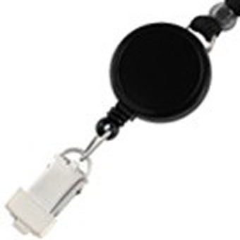 BL-545K6-BLK BRADY PEOPLE, LANYARD STANDARD, BLACK, FLAT LANYWARD WITH BEAD, METAL CARD CLAMP, 100 PER ORDER