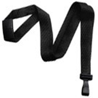 2137-2051 "BRADY PEOPLE ID, LANYARD STANDARD, EARTH-FRIENDLY BAMBOO, BLACK, 5/8" (10MM), FLAT BRAIDED W/ BLACK WIDE PLASTIC HOOK AND BREAK-AWAY, PACK OF 100"