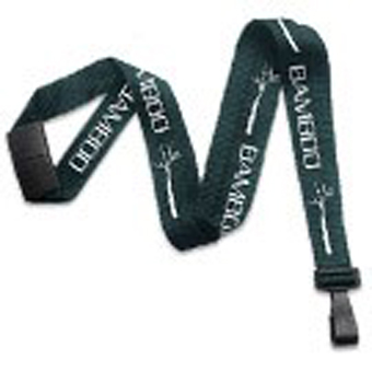 2137-2053 BRADY PEOPLE ID, LANYARD STANDARD, EARTH-FRIENDLY BAMBOO, FOREST GREEN, 5/8" (10MM), FLAT BRAIDED W/ BLACK WIDE PLASTIC HOOK AND BREAK-AWAY, PACK OF 100