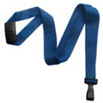 2137-2052 "BRADY PEOPLE ID, LANYARD STANDARD, EARTH-FRIENDLY BAMBOO, NAVY BLUE, 5/8" (10MM), FLAT BRAIDED W/ BLACK WIDE PLASTIC HOOK AND BREAK-AWAY, PACK OF 100"