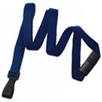 2137-2046 "BRADY PEOPLE ID, LANYARD STANDARD, EARTH-FRIENDLY BAMBOO, NAVY BLUE, 3/8" (10MM), FLAT BRAIDED W/ BLACK WIDE PLASTIC HOOK AND BREAK-AWAY, PACKOF 100"