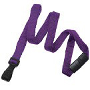 2137-2049 BRADY PEOPLE ID, LANYARD STANDARD, EARTH-FRIENDLY BAMBOO, PURPLE, 3/8" (10MM), FLAT BRAIDED W/ BLACK WIDE PLASTIC HOOK AND BREAK-AWAY, PACK OF 100