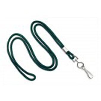 2135-3014 BRADY PEOPLE ID, LANYARD STANDARD, FOREST GREEN, ROUND WOVEN LANYARD WITH NICKEL PLATED STEEL SWIVEL HOOK, PACKS OF 100 WITH MOQ OF 1 PACK