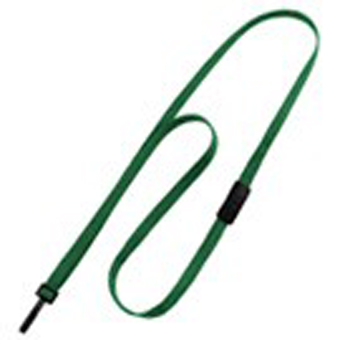 2137-4060 BRADY PEOPLE ID, LANYARD STANDARD, GREEN, FLAT WOVEN BREAK-AWAY LANTARD WITH PLASTIC SLIDER HOOK, PACKS OF 100 WITH MOQ OF 1 PACK