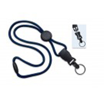 2135-4615 BRADY PEOPLE ID, LANYARD STANDARD, NAVY, 6MM, POLYPROPYLENE ROUND MATERIAL, WITH ROUND SLIDER, NEW DTACH SPLIT RING, BAG OF 100