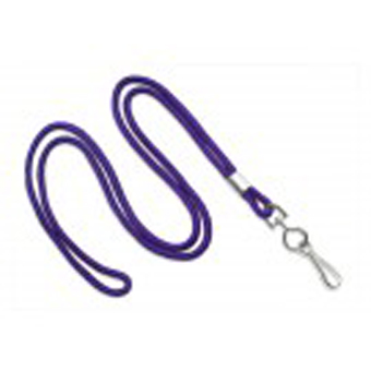 2135-3013 BRADY PEOPLE ID, LANYARD STANDARD, PURPLE, ROUND WOVEN, NICKEL PLATED STEEL SWIVEL HOOK, QTY. 100