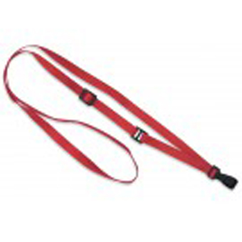 2137-2039 BRADY PEOPLE ID, LANYARD STANDARD, RED, 3/8" (10MM), ADJUSTABLE W/BELT-TYPE SLIDE, BLACK NO-TWIST PLASTIC HOOK, BLACK BA, PACK OF 100