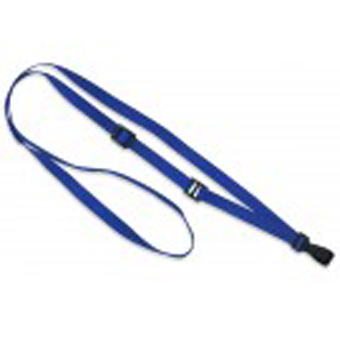 2137-2038 "BRADY PEOPLE ID, LANYARD STANDARD, ROYAL BLUE 3/8" (10MM), ADJUSTABLE W/BELT-TYPE SLIDE, BLACK NO-TWIST PLASTIC HOOK, BLACK BA, PACK OF 100"