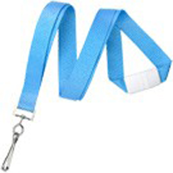 2138-5043 BRADY PEOPLE ID, LANYARD, FLAT NEON BLUE 5/8, WITH WHITE BREAKAWAY AND SEWN NICKLE PLATED STEEL SWIVEL HOOK, SOLD IN PACKS OF 100