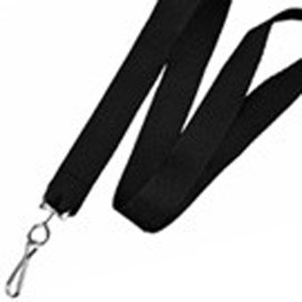 NFW-9S-BLK "BRADY PEOPLE ID, LANYARD, 3/8" FLAT POLY, SWIVEL HOOK, BLACK"