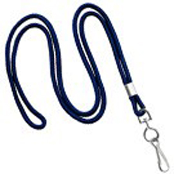 BL-34C-NBLU BRADY PEOPLE ID, 3/8 INCH WIDE NAVY BLUE LANYARD, BREAKAWAY, U-CLIP FITTING, PACK OF 100