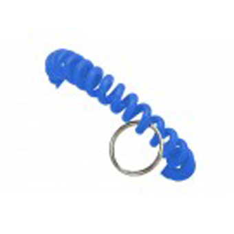 2140-6302 BRADY PEOPLE ID, RETAINER, BLUE, WRIST COIL W/(25MM) SPLIT RING, SOLD IN PACK OF 250, PRICED PER PACK